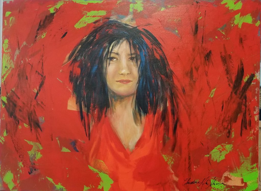 Christine Mac Shane, Emergence, 2018, Acrylic on Canvas, 30"x 40", $1800