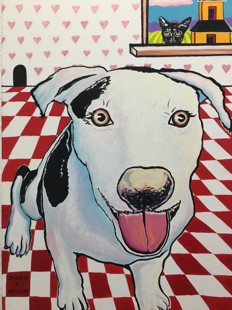 "Ice Cream Dog", Acrylic on canvas, 36x24", $395