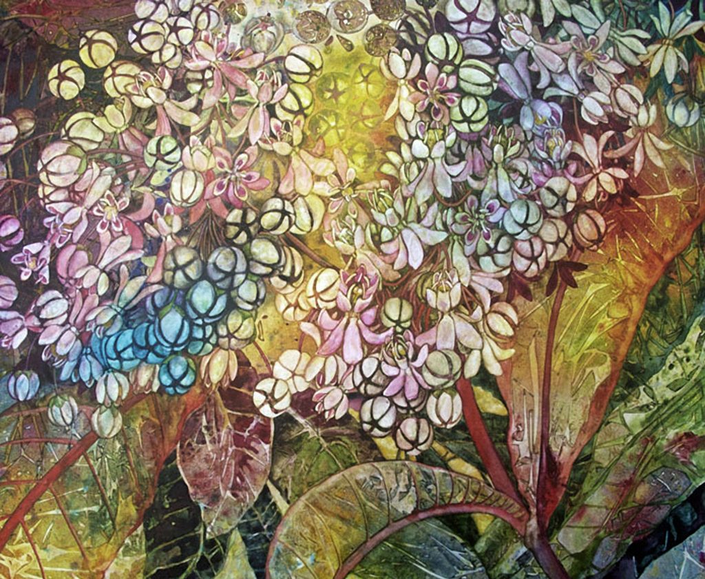Helen Klebesadel (Wisconsin), Prairie Milkweed Flower, 2016, watercolor on canvas, 20x24 inches, $1800