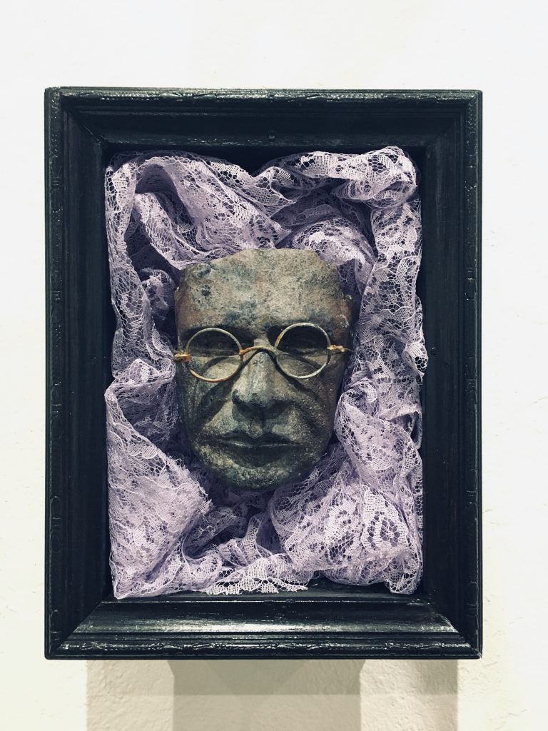 LUCKY PRESTON, "Family Mask", bronze, NFS.

This is a remembrance of my past generations. Hand sculpted in clay. The ceramic piece survived the Paradise fire of Nov. 2018.