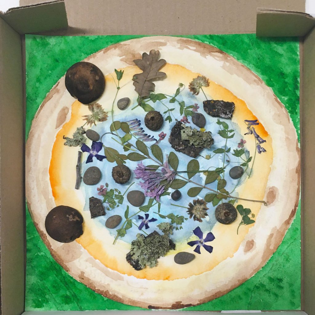 "Peace A Pizza" by Monica Medearis, watercolor and locally source ingredients... - Inside