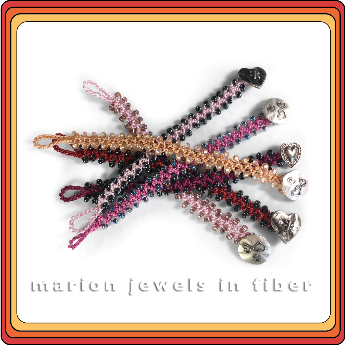 Marion Jewels Fiber Jewelry crochet bracelets with demo